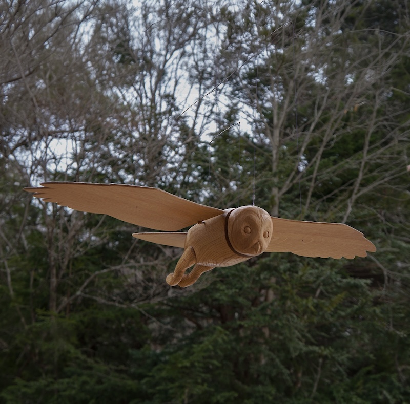 「鳥兒們的天空」貓頭鷹動態雕塑